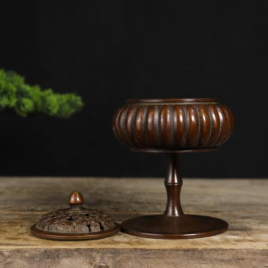 Copper Incense Burner Chinese Brass Incense Holder Traditional Copper Zen Incense Burner Sandalwood Burner Decoration Censer