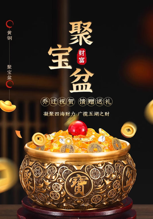 Feng Shui Brass Wealth Bowl｜Prosperity Treasure Pot