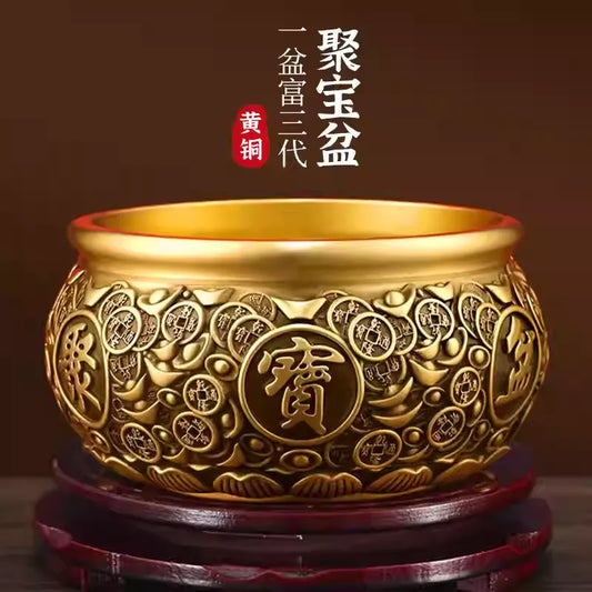 Feng Shui Brass Wealth Bowl｜Prosperity Treasure Pot